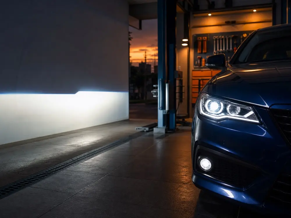 Controlled LED headlight and fog-light beam upgrade