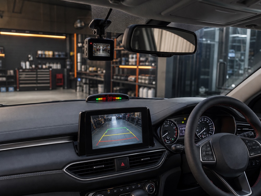 Dash camera, reverse camera and parking sensor installation